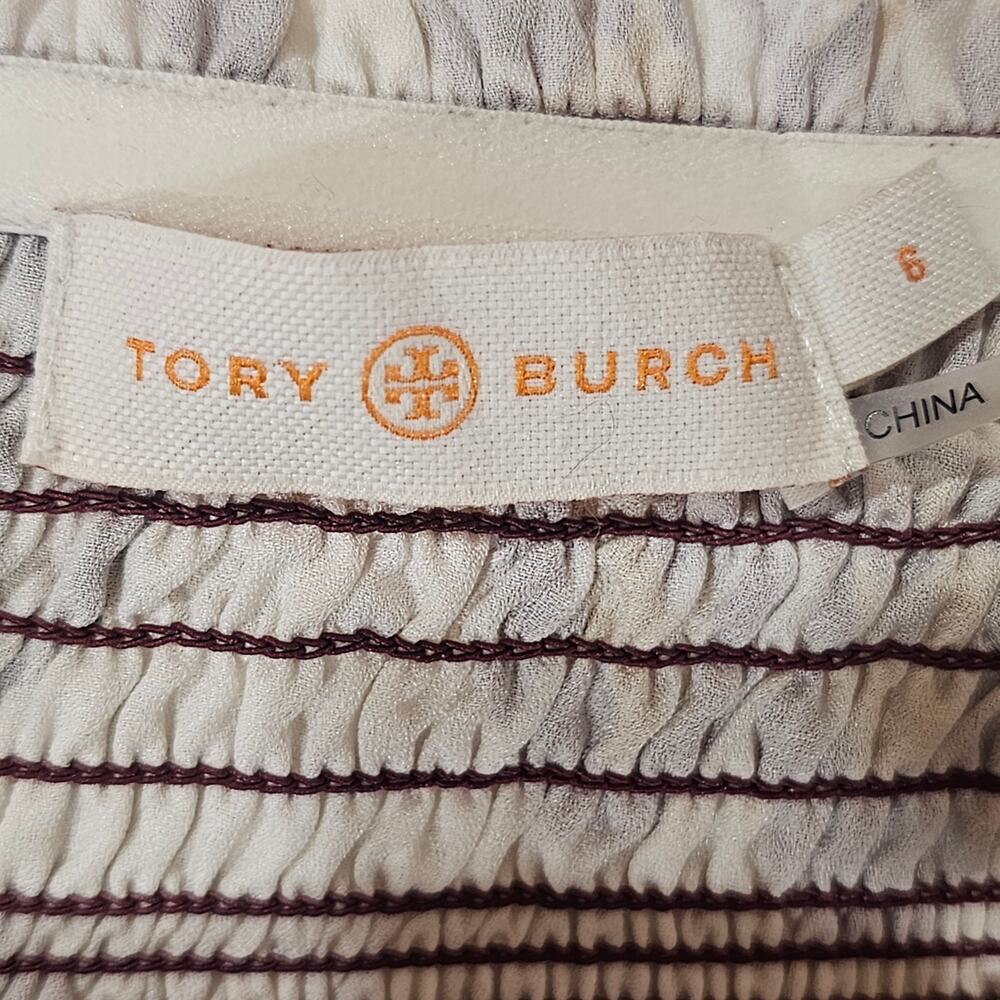 Tory Burch 100% Silk Floral Strapless Midi Dress Size S - Picture 4 of 6